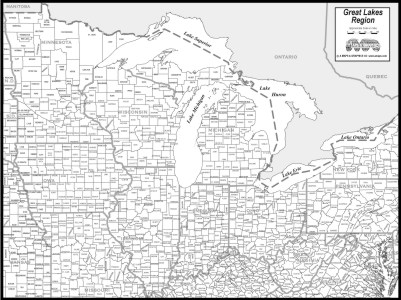 Printable Great Lakes Map